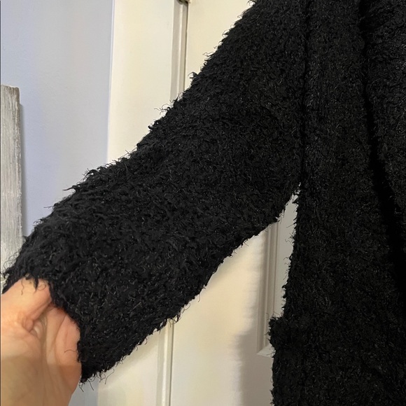 Miracle NWT Cozy Black Hooded Women Cardigan Sweater with Front Pockets - Picture 4 of 8